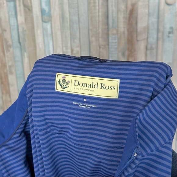 Donald Ross S Blue Striped Golf Performance Half 1/2 Zip Fairway Pullover Top - Picture 5 of 7